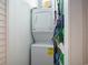 Compact laundry room with stacked washer and dryer at 6000 N Ocean Blvd. # 133, North Myrtle Beach, SC 29582