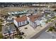 Aerial view showcases this condo and the neighborhood's proximity to the marsh at 625 N Waccamaw Dr. # 107, Murrells Inlet, SC 29576