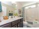 Bathroom featuring a vanity with a white countertop and a shower/tub combination at 672 Ashley Manor Dr., Longs, SC 29568