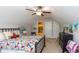 Charming bedroom featuring a ceiling fan, unique art and decor at 672 Ashley Manor Dr., Longs, SC 29568