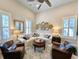Inviting living room with a comfortable white sofa, stylish decor, and plenty of natural light at 80 Landing Dr. # 80, Pawleys Island, SC 29585