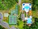 Aerial view of the tennis courts and community pools at 1007 Longwood Bluffs Circle, Murrells Inlet, SC 29576