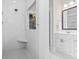 Modern walk-in shower features subway tile, a built-in bench, and glass door at 1007 Longwood Bluffs Circle, Murrells Inlet, SC 29576