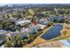 Aerial view featuring complex, tennis courts, parking, pond, and surrounding landscape at 1100 Possum Trot Rd. # B202, North Myrtle Beach, SC 29582