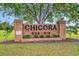 Brick sign that reads Chicora Sub-Div at 1108 Chicora Blvd., Conway, SC 29526