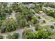 Aerial view showcases home's location within a lush, tree-lined neighborhood at 1111 King St., Myrtle Beach, SC 29577