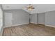 Spacious living room features vaulted ceiling, new floors, and plenty of natural light at 125 Balsa Dr., Longs, SC 29568