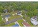 Aerial view of a home featuring a fenced-in yard, driveway, and surrounding neighborhood at 1307 Collins Park St., Conway, SC 29526