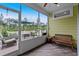 Screened porch with seating and views of the lake at 1763 Hemingway Rd., Loris, SC 29569