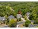 Beautiful aerial view of a home nestled among lush trees within a residential community at 190 Barony Pl., Pawleys Island, SC 29585