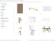 Stylish bathroom selections featuring vanity cabinets, modern brushed gold hardware and fixtures, and a white Windham toilet at 2037 Comradery Way, Murrells Inlet, SC 29576