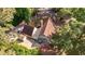Aerial view of the home showcasing its roofline, landscaping, driveway and patio at 206 Dogwood Dr., Myrtle Beach, SC 29575