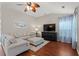 Inviting living room featuring a comfortable sectional sofa and modern decor at 3 Birdsong Ct., Murrells Inlet, SC 29576
