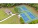 Aerial view of the community tennis courts and picnic area. A great place to play at 3 Birdsong Ct., Murrells Inlet, SC 29576