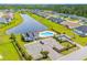 Aerial view of community amenities, including a sparkling pool and recreational area with ample parking at 364 Copperwood Loop, Conway, SC 29526