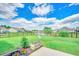 Well-maintained backyard with lush lawn, black fencing, and scenic pond in a desirable neighborhood at 364 Copperwood Loop, Conway, SC 29526