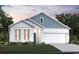 Charming single Gathering home featuring a two-car garage, manicured lawn, and eye-catching color scheme at 4005 Braid Ct., Myrtle Beach, SC 29588