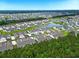 Beautiful aerial view showcasing a quiet neighborhood with a scenic pond, surrounded by trees at 4027 Taranto Loop # C, Myrtle Beach, SC 29579