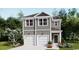 Charming two-story home features a modern gray exterior, double garage, and beautifully landscaped front yard at 437 Falling Leaf Loop, Myrtle Beach, SC 29588