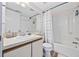 Bathroom with white cabinets, single sink, toilet, shower with tub, and neutral decor at 501 Maison Dr. # G-14, Myrtle Beach, SC 29572