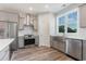 Newly remodeled kitchen featuring stainless steel appliances and gray cabinets at 61 Yale Pl., Pawleys Island, SC 29585