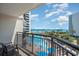 Balcony view overlooking the pool, beach, and ocean, offering a picturesque coastal scene at 7100 N Ocean Blvd. # 320, Myrtle Beach, SC 29572