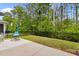 Enjoy the green outdoors in this large backyard with an elegant black fence at 736 Flowering Branch Ave., Little River, SC 29566
