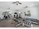 Spacious gym with state-of-the-art equipment, windows for natural light, and ceiling fans for comfortable workouts at 802 Devon Estate Ave., Myrtle Beach, SC 29588