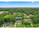 Aerial view of 966 Waterway Lane nestled among trees with views of the ocean in the distance at 966 Waterway Ln., Myrtle Beach, SC 29572