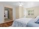 Bedroom showcasing a decorative bedframe and an entrance to other rooms of the home at 966 Waterway Ln., Myrtle Beach, SC 29572