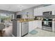 Modern kitchen with stainless steel appliances, granite countertops, and a breakfast bar area at 1001 World Tour Blvd. # 203, Myrtle Beach, SC 29579