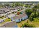 Aerial view of light blue condos featuring small balconies and shared parking areas near lush green trees at 1356 Glenns Bay Rd. # 202H, Myrtle Beach, SC 29575