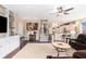 Inviting living room with an open floor plan and staircase with easy access to the kitchen at 1367 Bermuda Grass Dr., Myrtle Beach, SC 29579
