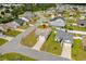 Aerial view of a house with large drive, lawn, and attached two car garage at 224 Fishburn Dr., Conway, SC 29526