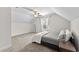 Neutral bedroom offers natural light, a ceiling fan, and spacious carpeted flooring at 224 Fishburn Dr., Conway, SC 29526