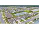 Beautiful aerial view of a residential community with lush greenery and a central pond with a fountain at 2757 Zenith Way, Myrtle Beach, SC 29577