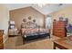 Cozy bedroom with carpet floors, neutral-colored walls, and a decorative bed at 347 Kessinger Dr., Surfside Beach, SC 29575