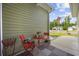 Cozy patio setup with red furniture, perfect for outdoor relaxation at 362 Shallow Cove Dr., Conway, SC 29527