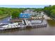 A view of the water and multiple boats at Wacca Wache Marina, including the restaurant and boat launch at 374 Graytwig Circle, Murrells Inlet, SC 29576