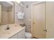 Bathroom features a single sink vanity, shower/tub combo, and decorative starfish accents at 415 Ocean Creek Dr. # 2245, Myrtle Beach, SC 29572