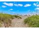 Beautiful beach view with lush vegetation leading to the ocean on a clear sunny day at 415 Ocean Creek Dr. # 2245, Myrtle Beach, SC 29572