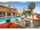 Backyard pool with a hot tub, lots of deck space, lounge furniture, and a grill for outdoor entertaining at 4501 S Ocean Blvd., North Myrtle Beach, SC 29582