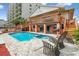The pool has a hot tub and lounge chairs and offers a great view of the beach and nearby condos at 4501 S Ocean Blvd., North Myrtle Beach, SC 29582