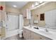 Full bathroom with dual sink vanity, tiled floor, and shower-tub combination at 4895 Luster Leaf Circle # 304, Myrtle Beach, SC 29577