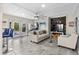Modern recreation room leading to an outdoor patio with a view of the pool at 600 48Th Ave. S # 201, North Myrtle Beach, SC 29582