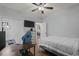 Bedroom area featuring closet, dresser, and television at 650 River Oaks Dr. # 46I, Myrtle Beach, SC 29579