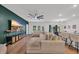 Spacious living space featuring a stylish sectional sofa, bar seating, and an open floor plan at 112 Carolina Lakes Blvd., Myrtle Beach, SC 29588