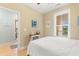 Inviting bedroom with ensuite bath and view to another room at 144 Puffin Dr. # 3C, Pawleys Island, SC 29585