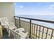 Oceanfront balcony featuring seating and expansive beach and ocean views at 1501 S Ocean Blvd. # 1231, Myrtle Beach, SC 29577