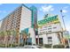 Hotel exterior view displaying the building's height, balconies and 'Landmark Resort' signage at 1501 S Ocean Blvd. # 1231, Myrtle Beach, SC 29577